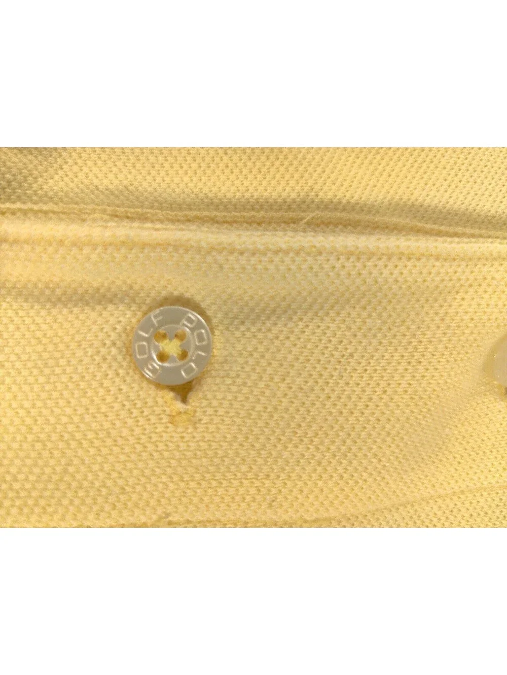 Polo Ralph Lauren Shirt Mens XXL Vintage Yellow Pastel Golf Club Crest Cotton